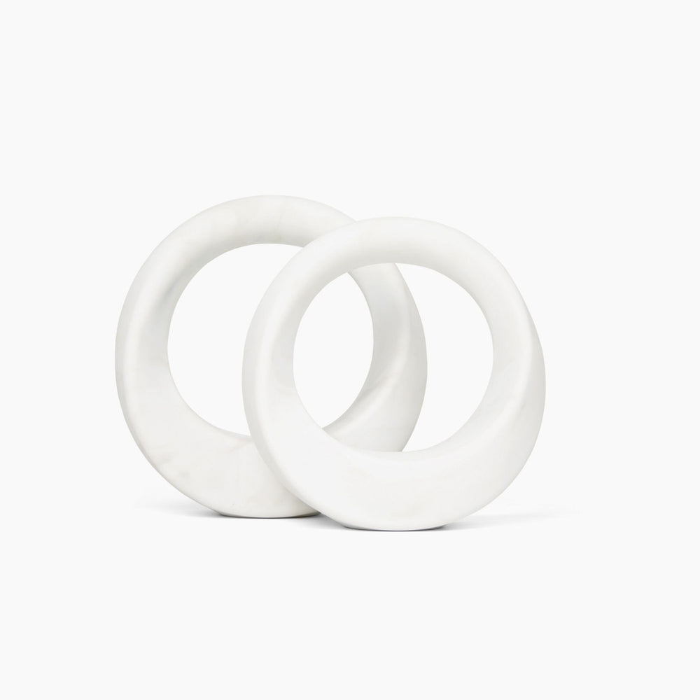 Swirl 4/7 lb, White Marble Set of 2