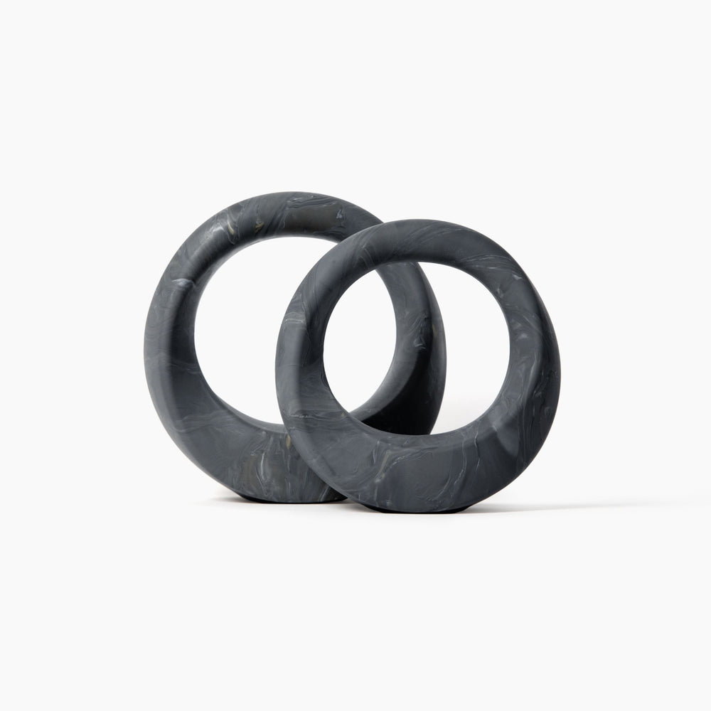 Swirl 4/7 lbs, Black Marble Set of 2