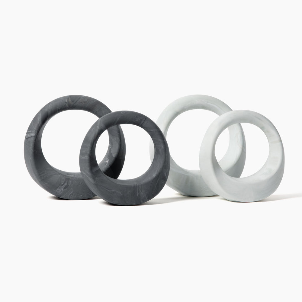 Swirl 4 lbs White and Black, 7 lbs White and Black Marble Set of 4