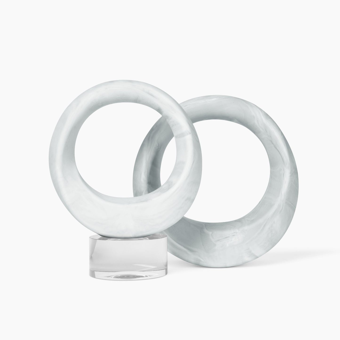 
                  
                    Obshay Swirl 4-7 lbs White Marble S2 onElevate Clear crystal base
                  
                