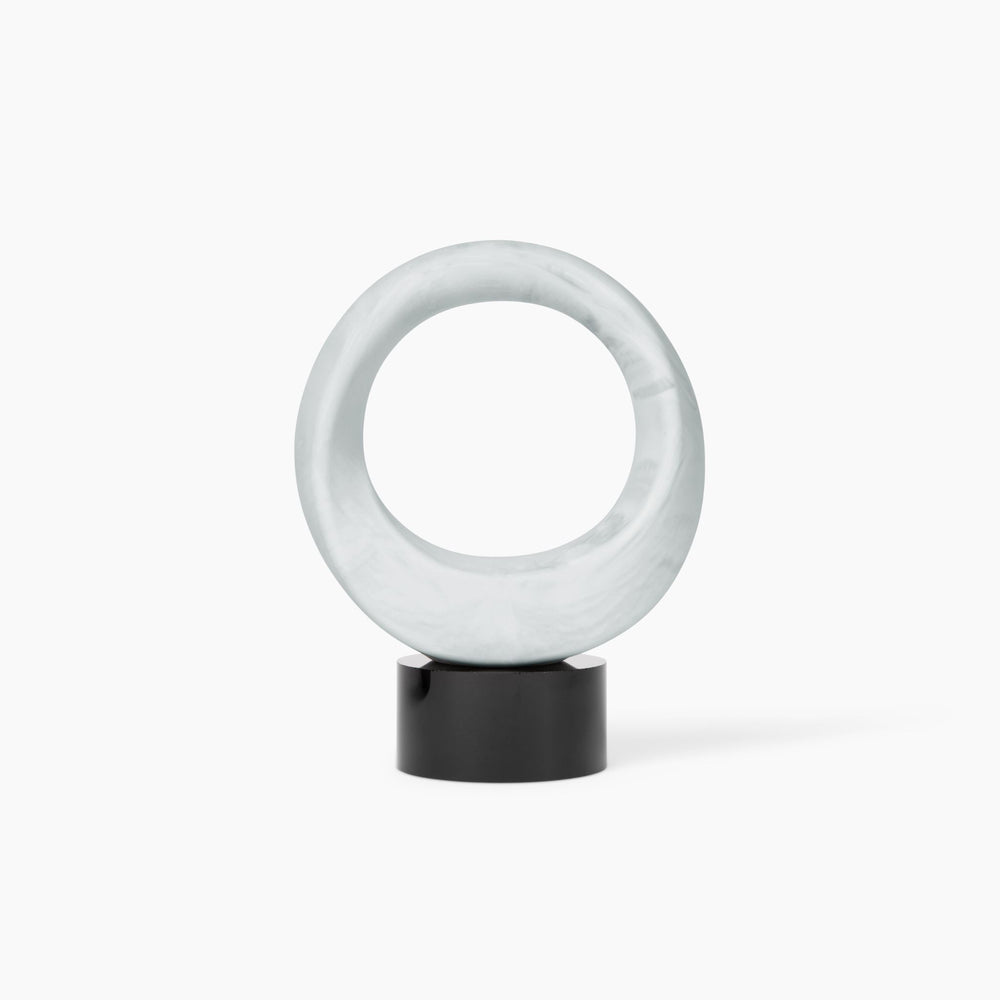 Obshay Swirl 4 lbs White Marble on Elevate Noir crystal base