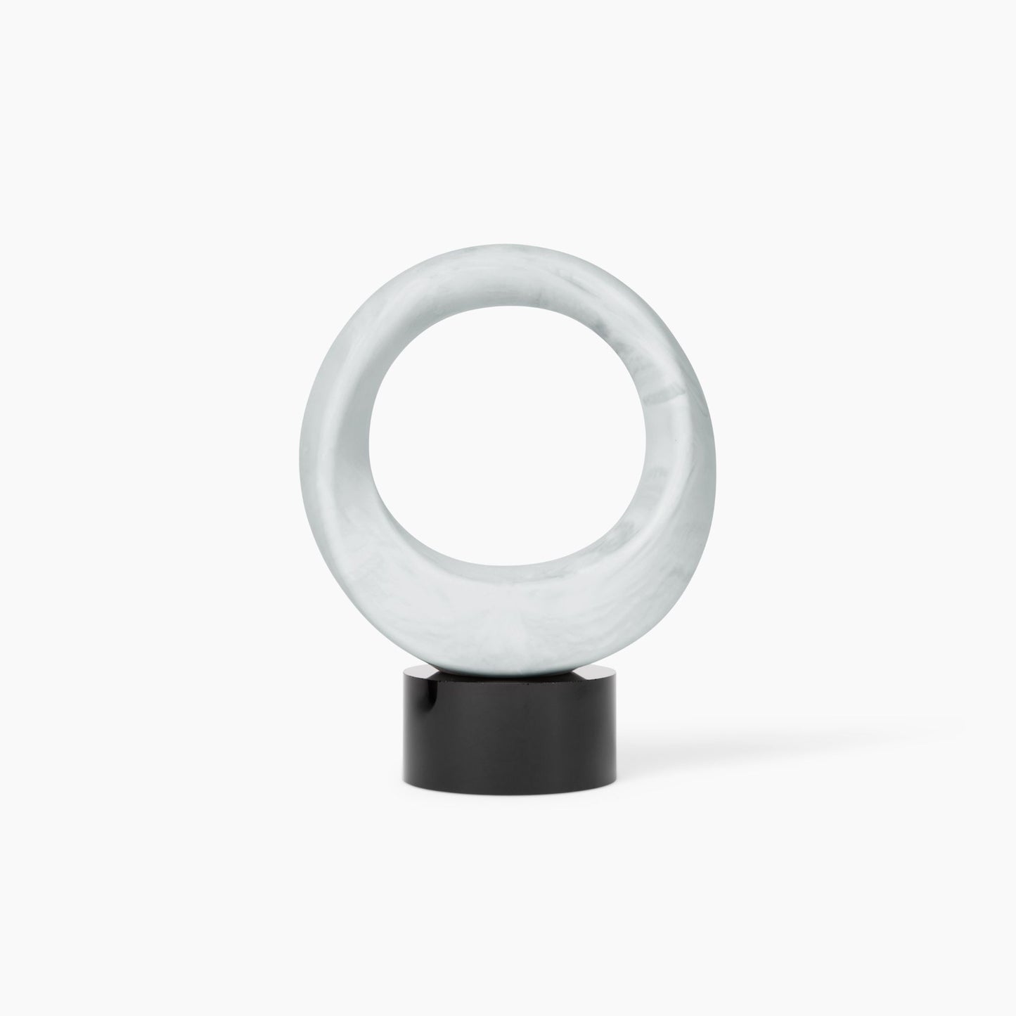 Obshay Swirl 4 lbs White Marble on Elevate Noir crystal base